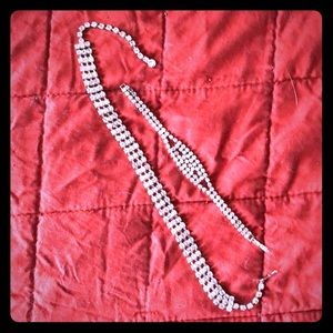 👁😯🥰Vintage Faux diamond choker and bracelet
